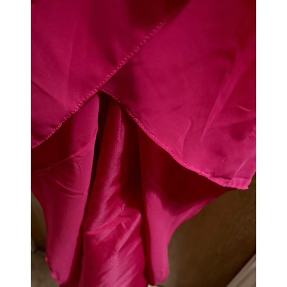 Revelry Formal Gown Dress Womens 18 Bright Pink Long Maxi Chiffon Bridesmaids - Picture 12 of 14